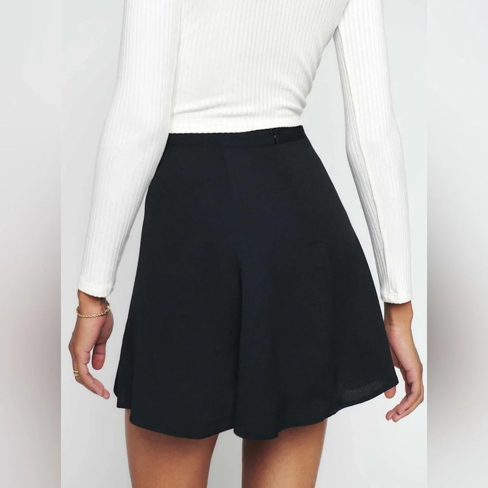 Reformation Black Mini Flounce Skirt - Picture 3 of 6